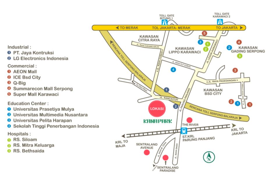 peta lokasi kana park